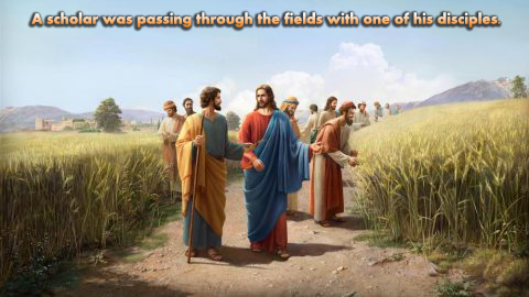 A scholar was passing through the fields with one of his disciples.