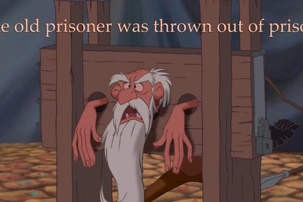 The old prisoner was thrown out of prison